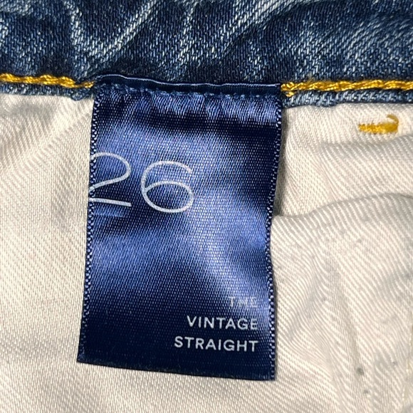 Anthropologie Pilcro The Vintage Straight Medium Wash Distressed Jeans Size 26 - Picture 11 of 11